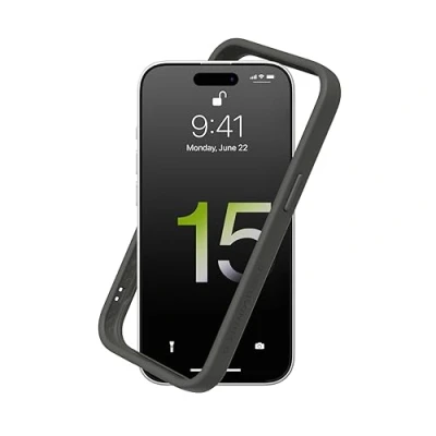 Abbildung von RhinoShield Bumper Case kompatibel mit [iPhone 15] CrashGuard Stoßdämpfende Schutzhülle im schlanken Design 3.5 Meter Fallschutz Graphite