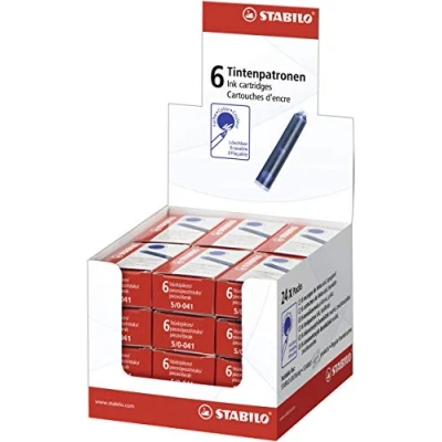 Abbildung von Tintenpatronen zum Nachfüllen STABILO Refill blau (löschbar) 24x 6er Pack