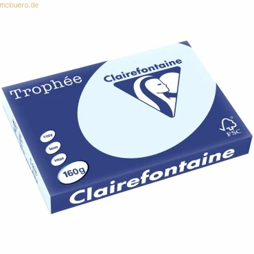 Abbildung von 4 x Clairefontaine Kopierpapier Trophee A3 160g/qm VE=250 Blatt blau