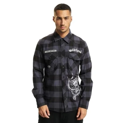 Abbildung von Brandit MOTÖRHEAD Checkshirt Hemd, Herren, Größe: 5XL, Black grey