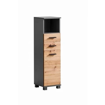 Abbildung von Schildmeyer Midischrank &quot;Palermo, Breite 30 cm&quot;, Wechselbarer Türanschlag, Metallbeschläge, Teilauszüge