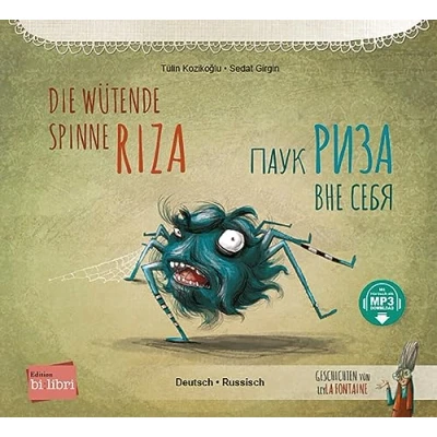 Abbildung von Die wütende Spinne Riza: Kinderbuch Deutsch Russisch mit MP3 Hörbuch zum Herunterladen