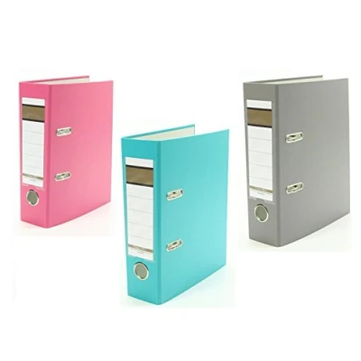 Abbildung von Livepac Office Aktenordner 3x Ordner / DIN A5 75mm Farbe: je 1x pink, türkis und grau