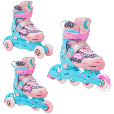 Abbildung von Verstellbare Rollschuhe 3in1 LED Räder Etta Pink/Blue