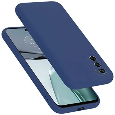 Abbildung von Cadorabo Hülle kompatibel mit Motorola Moto G62 5G Silikon Handyhülle für Case aus flüssigem stoßfeste dünne TPU Schutzhülle Liquid BLAU