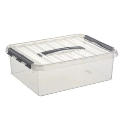 Abbildung von SUNWARE Q Line Box 10 Liter mit Griff 400 x 300 110 mm transparent/silber