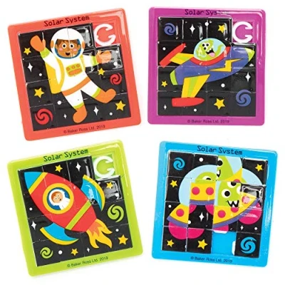 Abbildung von Baker Ross AX211 Sonnensystem Schiebepuzzles für Kinder Partytüten und kleine Spielzeuge Kinder, 6 Stück