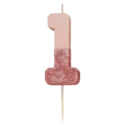 Abbildung von We Heart Birthdays Kerze 1 Roségold Talking Tables