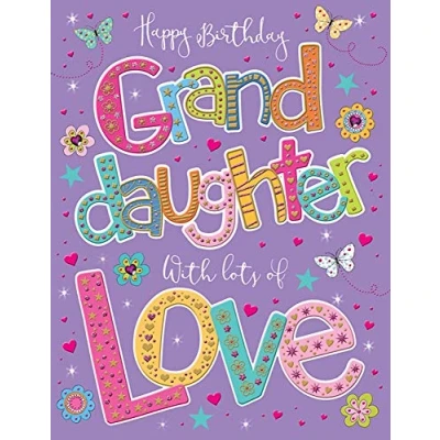 Abbildung von Piccadilly Greetings Regal Publishing Geburtstagskarte für Enkelin, Violett, 20,3 x 15,2 cm
