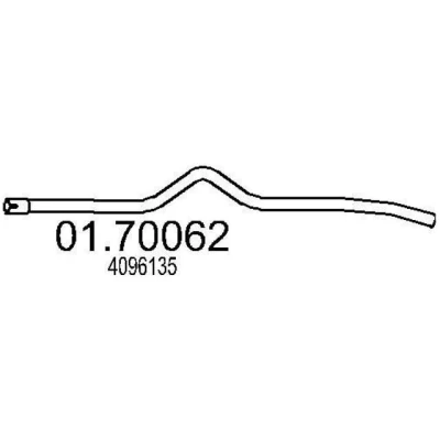 Abbildung von MTS 01.70062 Abgasrohr 1585 hinten für Endschalldämpfer FORD: Transit Mk5 Kastenwagen, Bus