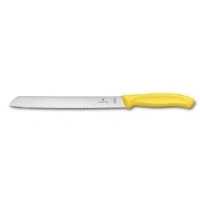 Abbildung von Victorinox, Swiss Classic, Profi Brotmesser, Extra Scharfe Klinge, Wellenschliff, 21 cm, Robuster Kunststoffgriff, Rostfreier Stahl, gelb