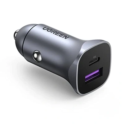 Abbildung von UGREEN 30W Zigarettenanzünder USB C Adapter Mini Metall Auto PD Ladegerät PPS Schnellladung dual Port KFZ unterstützt 20W kompatibel mit iPhone 13 Pro Max, Pro, 12, iPad S22, S21
