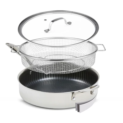Abbildung von MediaShop Bratpfanne &quot;Titan Pan&quot;, Edelstahl, (Set, 4 tlg.), Edelstahlmatrix+diamantver. Anti Haft Versiegelung, Ø28 cm, Induktion