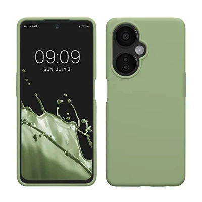 Abbildung von kwmobile Hülle kompatibel mit OnePlus Nord CE 3 Lite 5G / N30 Silikon Handy Case Handyhülle weiche Oberfläche kabelloses Laden Hellgrün