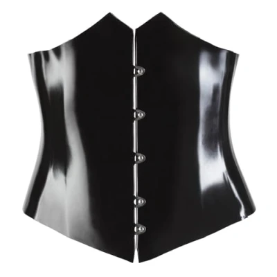 Abbildung von Mieder aus Latex, mit Schnellverschluss vorne und Schnürung hinten