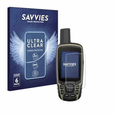 Abbildung von Savvies 6 Stück Schutzfolie für Garmin GPSMAP 65s Displayschutz Folie Ultra Transparent