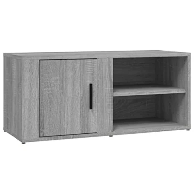 Abbildung von vidaXL TV Schrank Lowboard Möbel Tisch Board Sideboard Fernsehtisch Fernsehschrank HiFi Grau Sonoma 80x31,5x36cm Holzwerkstoff