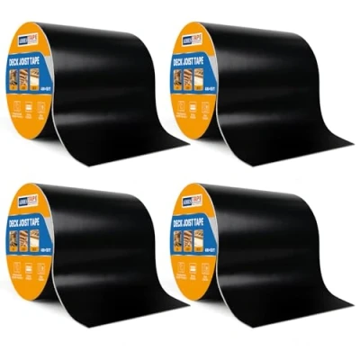 Abbildung von ADHES Butylband Dichtungsbänder 100mm x 5m, 4 Rollen Wetterbeständig und Wasserdicht, Deckbalkenband Dach Reparaturband, Ideal für Holzdecks, Balken, Dächer den Außeneinsatz