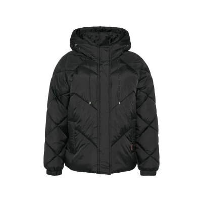 Abbildung von QS Wattierte Jacke mit Steppung und Kapuze schwarz M