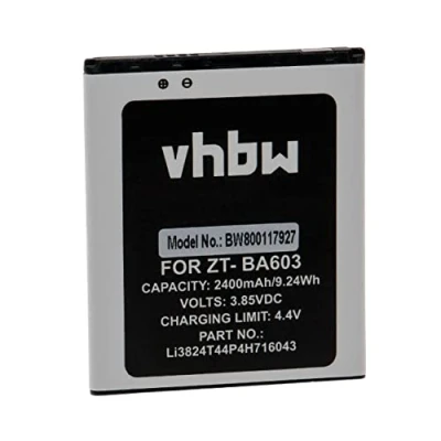 Abbildung von vhbw Akku Ersatz für ZTE Li3824T44P4H716043 Handy Smartphone Telefon (2400mAh, 3,85V, Li Ion)