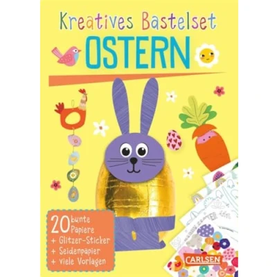 Abbildung von Bastelset für Kinder: Kreatives Bastelset: Ostern: 20 bunte Papiere + Glitzer Sticker Seidenpapier viele Vorlagen Bastelkit zum Sofort Losbasteln Kinder ab 6 Jahren