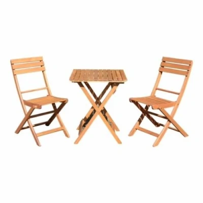 Abbildung von SEDEX Balkon Set Diego Terassenset Bistroset Balkonmöbel 2X Klappstuhl + 1x Tisch Eukalyptusholz Massiv