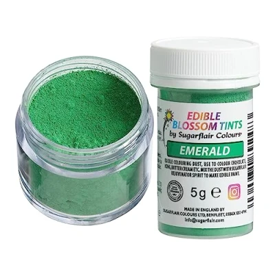 Abbildung von Sugarflair Blossom Tint Dust Lebensmittelfarbe Pulver Emerald Lebensmittel Farbe für Kuchenoberflächen, Zuckerpaste, Fondant, Zuckerguss, Schokolade, Buttercreme, Macarons und mehr 5g