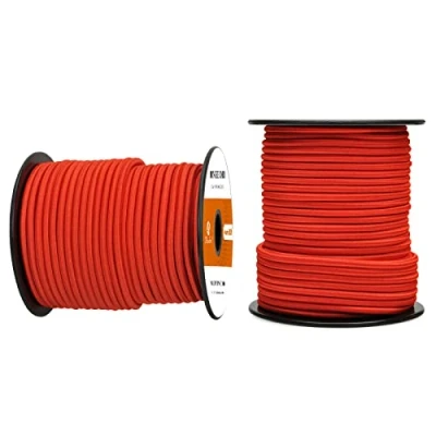 Abbildung von Abma Cord Gummiseil Expanderseil 4mm 30M Gummischnur UV Beständig Planenseil 100% Dehnung Spannseil für Plane, Anhängerplane, Sonnensegel, Zelte, Banner Rot