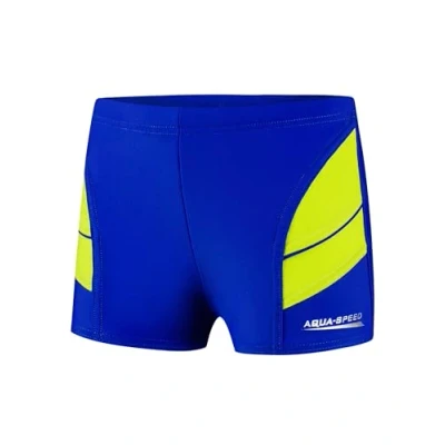 Abbildung von Aqua Speed Kurze Badehose Jungen + gratis eBook UV Kinderbadehose Schwimmhose Jungs Trainings Schwimmbekleidung 28. Blau Grün Gr. 116 Andy