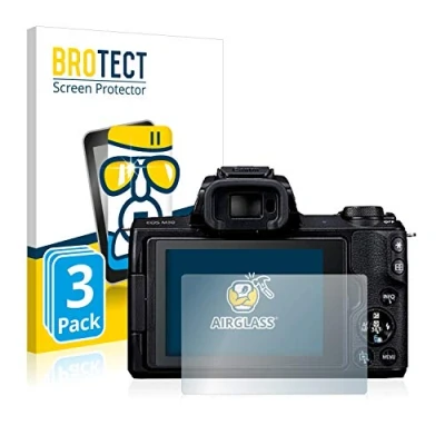 Abbildung von BROTECT Schutzglas für Canon EOS M50 (3 Stück) Schutzfolie Panzer Folie Glas [Extrem Kratzfest 9H, Anti Fingerprint, Ultra Transparent]