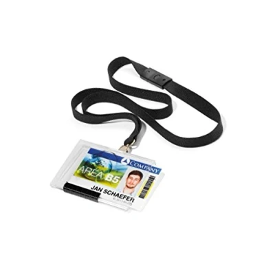 Abbildung von Durable Kartenhalter Pushbox Mono mit Textilband, 10 Stück, transparent, 892701