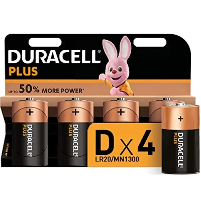 Abbildung von Duracell Plus D Mono Alkaline Batterien LR20, 4er Pack