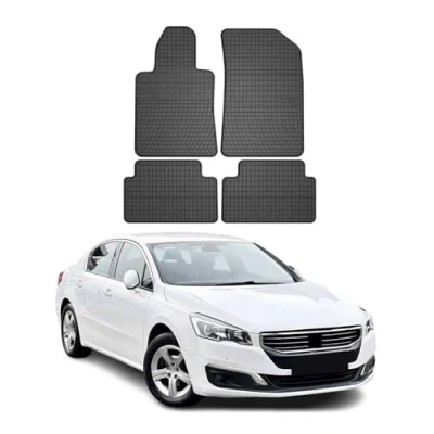 Abbildung von OMAC Gummi Fußmatten kompatibel mit Peugeot 508 2010 2018 Automatten Schwarz 4tlg