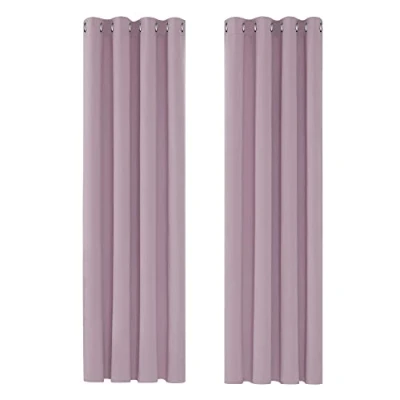 Abbildung von Deconovo Gardinen Blickdicht Vorhang Schlafzimmer Kälteschutz Vorhänge Blickdicht, 214x117cm(HöhexBreite), Hellpink, 2er Set