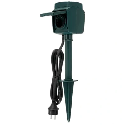 Abbildung von REV Link2Home, WLAN Aussensteckdose 2 fach + Erdspiess, schwarz