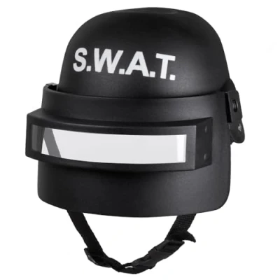 Abbildung von Boland Polizei Kostüm Gepanzerter SWAT Polizeihelm, Größenverstellbarer Einsatzhelm in der stahlharten Deluxe Ausführung