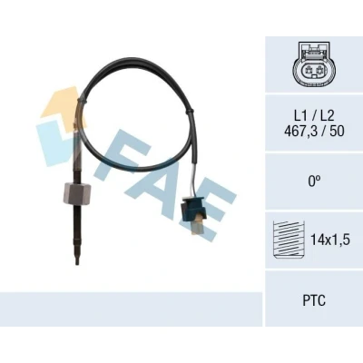 Abbildung von FAE 68071 Sensor, Abgastemperatur vor Rußpartikelfilter MERCEDES BENZ: Sprinter 3.5 t Kastenwagen, Bus, Kastenwagen