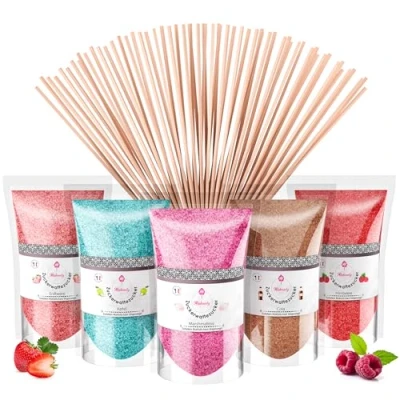 Abbildung von Misskandy® Zuckerwatte Zucker 5X160Gr (Natürliche Aromen und Farben) Erdbeer Cola Apfel Marshmallow Himbeere/Zuckerwattemaschine/ + 20 Sticks (kostenlos)