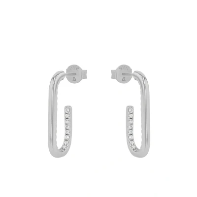 Abbildung von Amor Creolen 925 Sterling Silber Damen Ohrschmuck, mit Zirkonia synth., 2 cm, Grün, Kommt in Schmuck Geschenk Box, 2038266