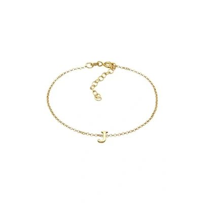 Abbildung von Elli Letter J Armband goldcoloured, Damen, Größe: 16, Gold coloured