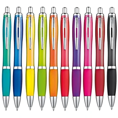 Abbildung von Libetui 10 ergonomische Kugelschreiber Set Kulli rutschfeste Griffzone Großraumine Gehäuse Farben Druckkugelschreiber Mehrfarbig blauschreibend