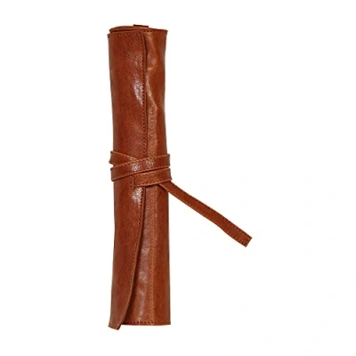 Abbildung von Clairefontaine 930030C Rollmäppchen (Flying Spirit aus Lammleder, rund, 32,7 x 25 cm) 1 Stück Braun