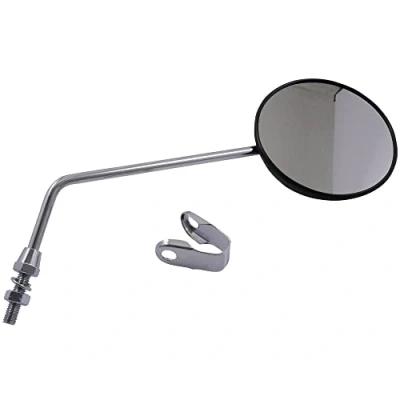 Abbildung von VANEZ Spiegel mit Klemme schwarz rund universal kompatibel für Roller, Moped, Mofa, Motorrad, Quad