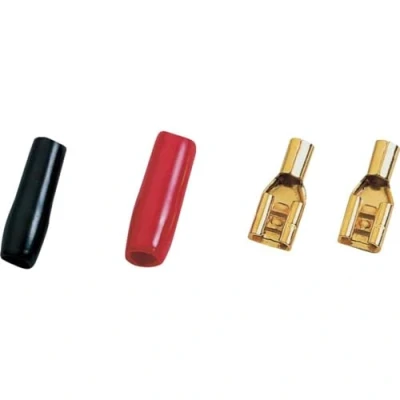 Abbildung von 2 Set Flachstecker 2.8mm / 4.8mm schwarz/rot für Kabel bis 2.5mm²