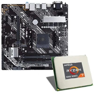Abbildung von Mainboard Bundle AMD Ryzen 7 5700X 8x3400 MHz, ASUS Prime B450M K II, 1x M.2 Port, 6X SATA 6Gb/s, USB 3.2 Gen2 Tuning Kit CSL PC Aufrüstkit