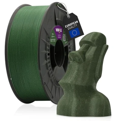 Abbildung von Winkle Pla Glow Army Filament 1,75 mm Filamentdruck 3D Drucker Farbe grün mit Partikeln Spule 300 g