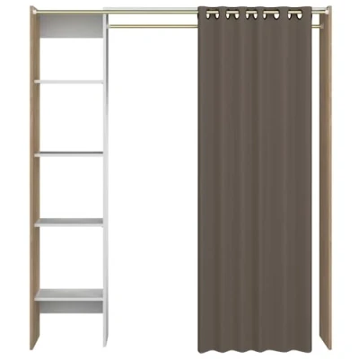 Abbildung von TemaHome Kleiderschrank &quot;Tom&quot;, ausziehbarer Kleiderschrank, Vorhang und viele Fächer, Höhe 181 cm