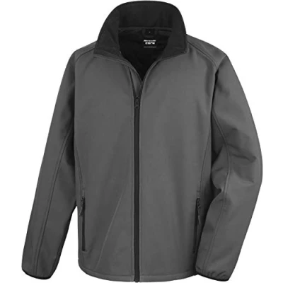Abbildung von Result Herren Core bedruckbare Softshell Jacke, Grau (Cha/Blk R231mchbkxl), XXXXL