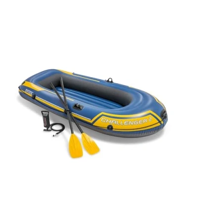 Abbildung von Intex 68367NP Aufblasbares Schlauchboot Challenger 2, 2 Personen, mit Zubehör, PVC, Blau, 236x114x41 cm