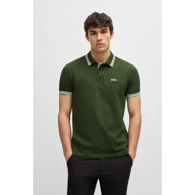 Abbildung von BOSS GREEN Poloshirt Paddy mit kontrastfarbenen Streifen am Kragen